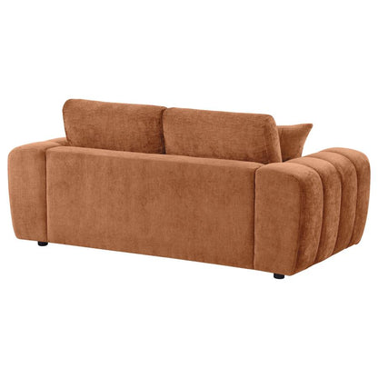 Burnett Burnt Orange Chenille Upholstered Wide Arm Loveseat