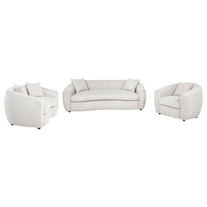 Isabella 3 Piece Sand Fabric Upholstered Sofa Set
