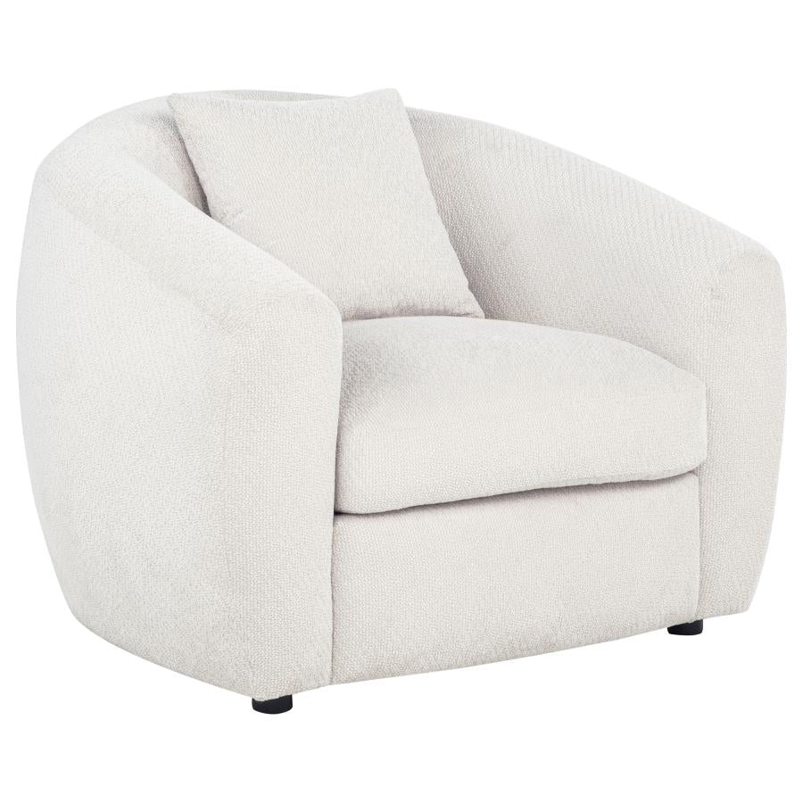 Isabella 3 Piece Sand Fabric Upholstered Sofa Set