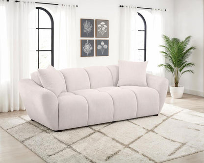 Destino Greige Chenille Upholstered Splayed Arm Sofa