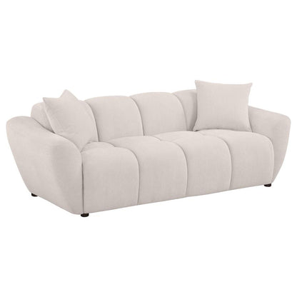Destino Greige Chenille Upholstered Splayed Arm Sofa