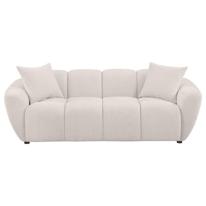Destino Greige Chenille Upholstered Splayed Arm Sofa