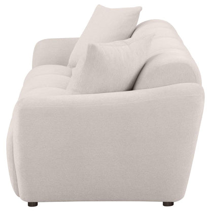 Destino Greige Chenille Upholstered Splayed Arm Sofa