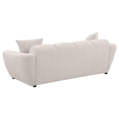 Destino Greige Chenille Upholstered Splayed Arm Sofa