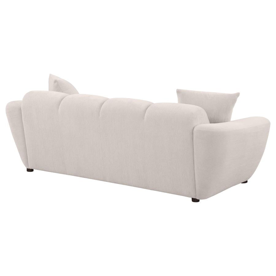 Destino Greige Chenille Upholstered Splayed Arm Sofa