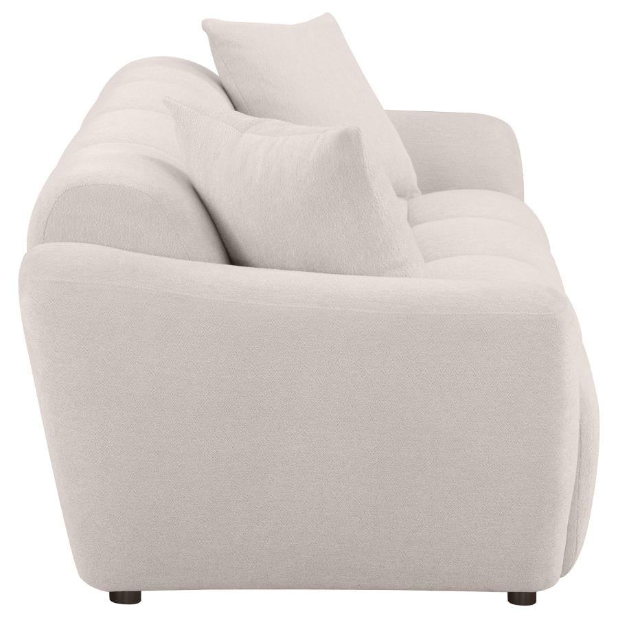 Destino Greige Chenille Upholstered Splayed Arm Sofa