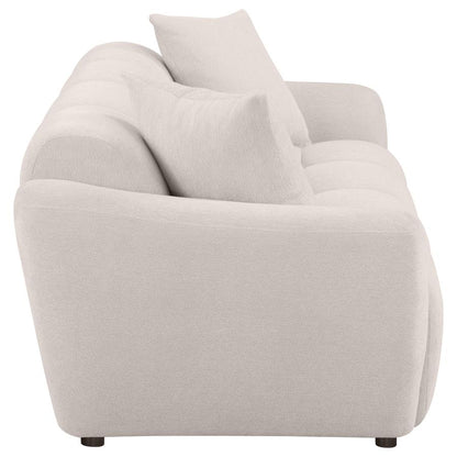 Destino Greige Chenille Upholstered Splayed Arm Sofa