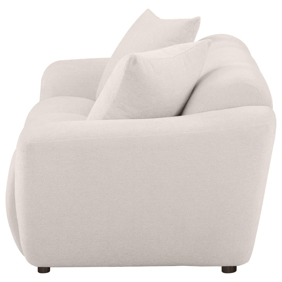 Destino Greige Chenille Upholstered Splayed Arm Loveseat