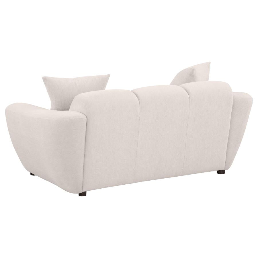 Destino Greige Chenille Upholstered Splayed Arm Loveseat