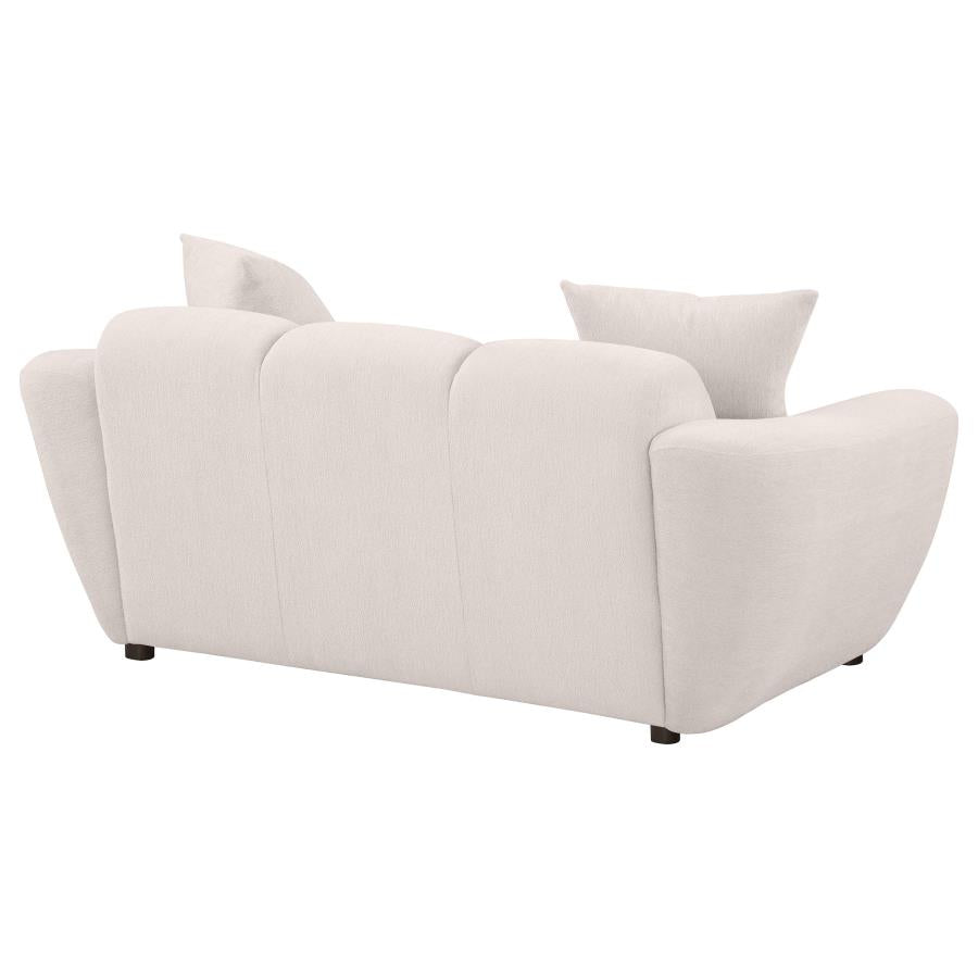 Destino Greige Chenille Upholstered Splayed Arm Loveseat