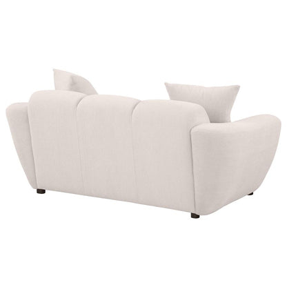 Destino Greige Chenille Upholstered Splayed Arm Loveseat