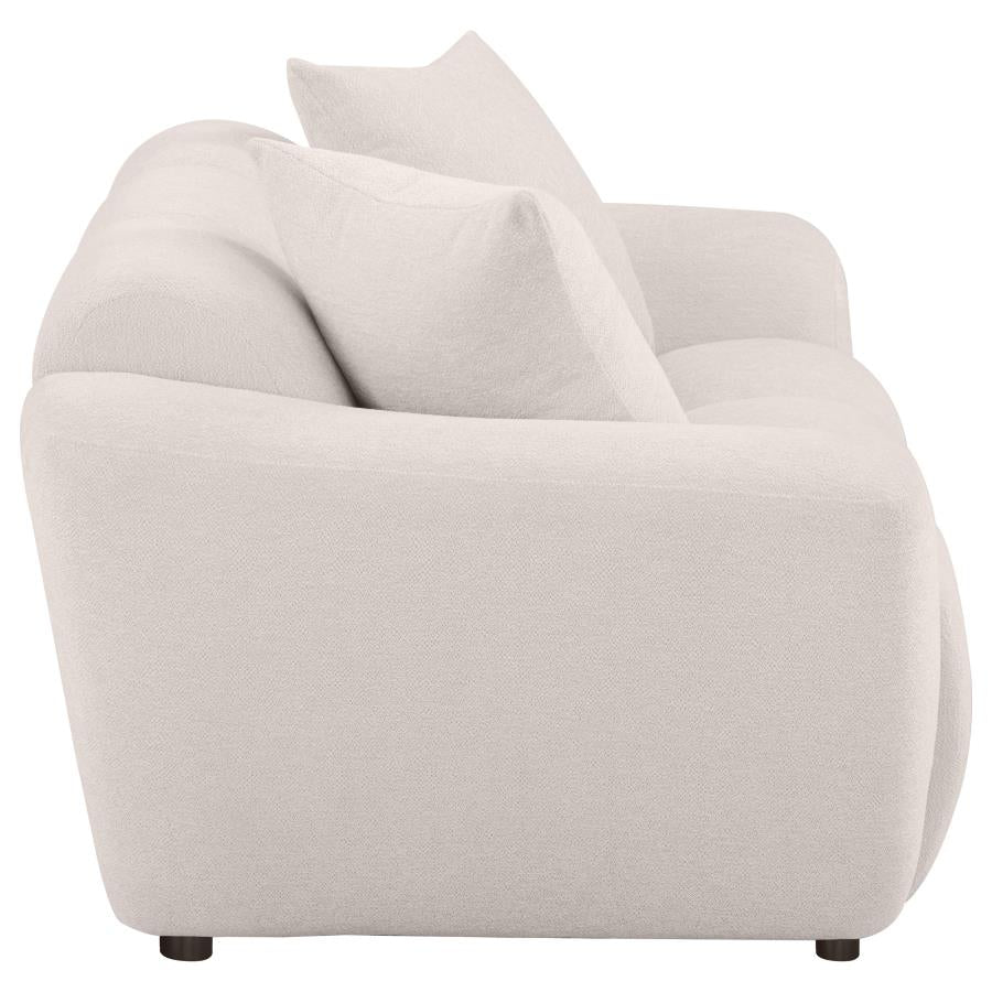 Destino Greige Chenille Upholstered Splayed Arm Loveseat