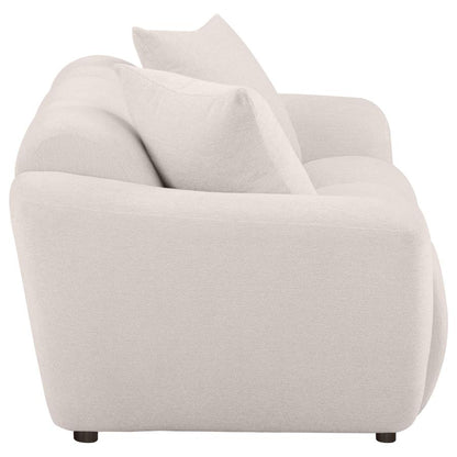 Destino Greige Chenille Upholstered Splayed Arm Loveseat