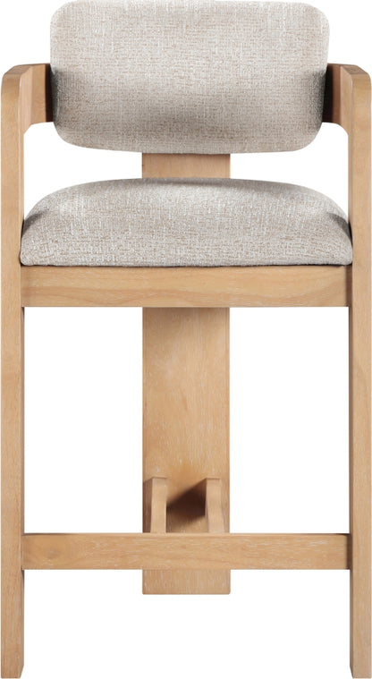 Sacha Linen Textured Fabric Upholstered Counter Stool