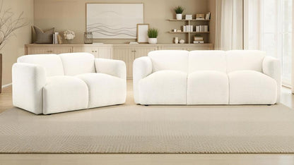 Dorset 2 Piece Upholstered Round Track Arm Sofa Set