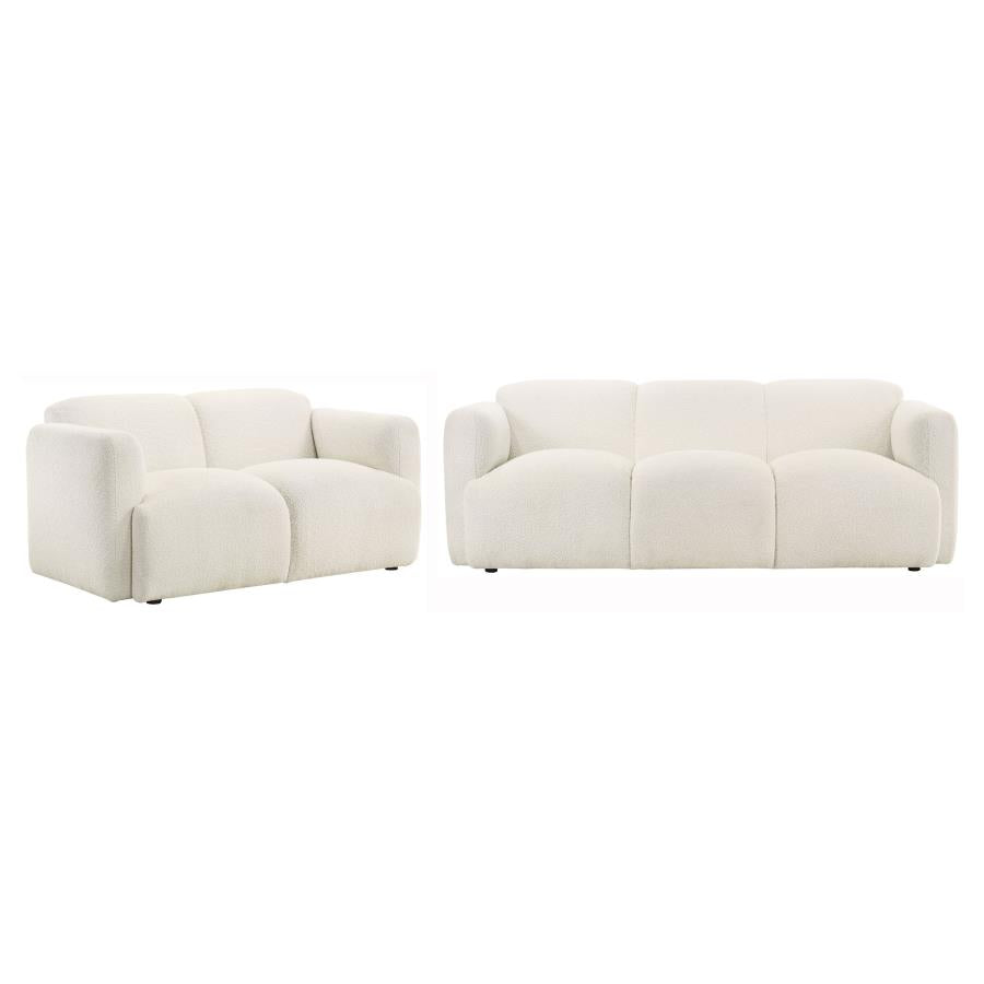 Dorset 2 Piece Upholstered Round Track Arm Sofa Set