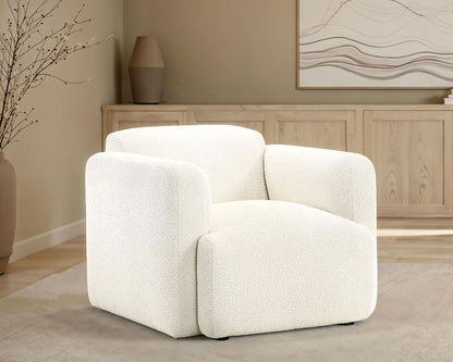 Dorset Brown Fabric Upholstered Round Track Arm Accent Chair