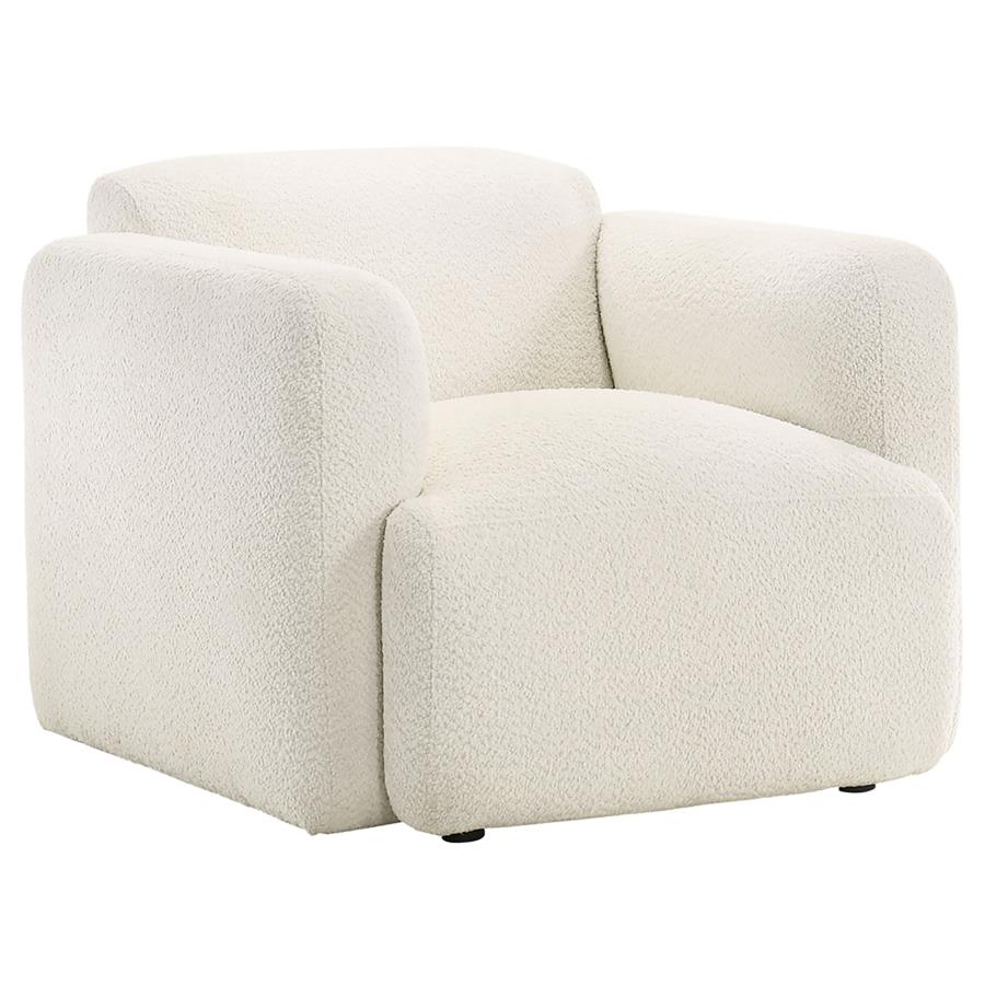Dorset Brown Fabric Upholstered Round Track Arm Accent Chair
