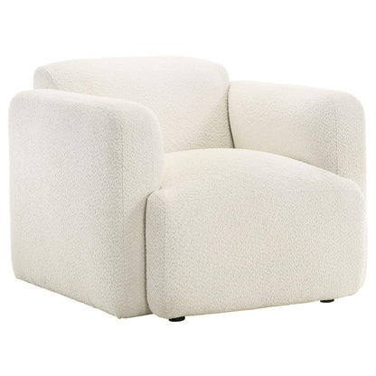 Dorset Brown Fabric Upholstered Round Track Arm Accent Chair