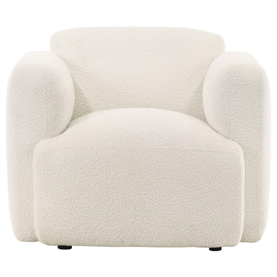 Dorset Brown Fabric Upholstered Round Track Arm Accent Chair