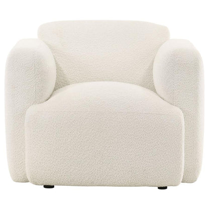Dorset Brown Fabric Upholstered Round Track Arm Accent Chair