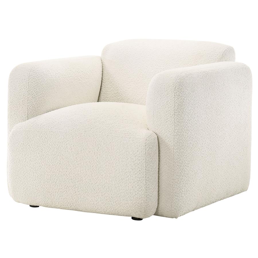 Dorset Brown Fabric Upholstered Round Track Arm Accent Chair
