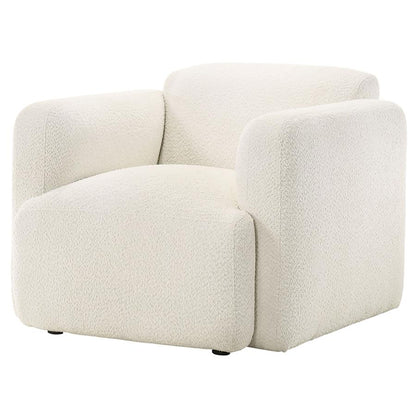 Dorset Brown Fabric Upholstered Round Track Arm Accent Chair