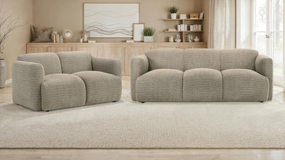 Dorset 2 Piece Upholstered Round Track Arm Sofa Set