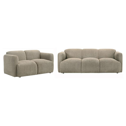 Dorset 2 Piece Upholstered Round Track Arm Sofa Set