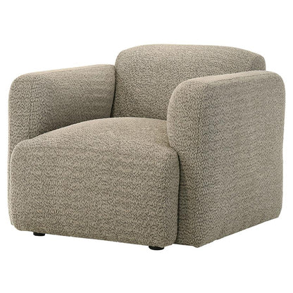 Dorset Brown Fabric Upholstered Round Track Arm Accent Chair