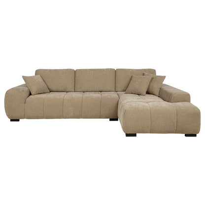 Octavia Camel Upholstered Sectional Sofa with Chaise – Modern Lounge Comfort