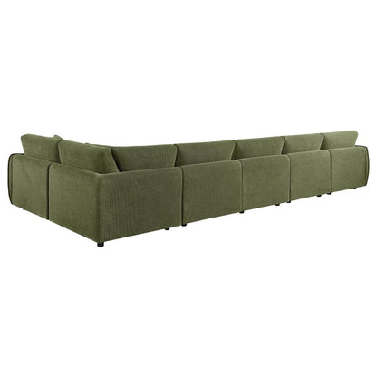 Elysia 6 Piece Green Chenille Upholstered Modular Sectional Sofa