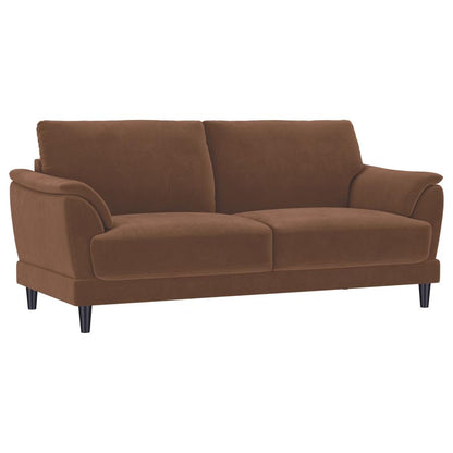 Selma 2 Piece Rust Velvet Upholstered Crescent Arm Sofa Set