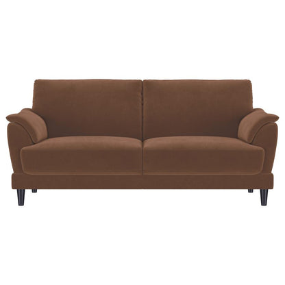 Selma 2 Piece Rust Velvet Upholstered Crescent Arm Sofa Set