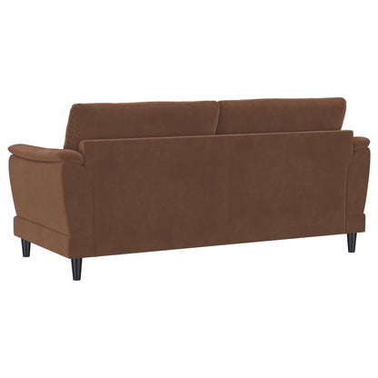 Selma 2 Piece Rust Velvet Upholstered Crescent Arm Sofa Set
