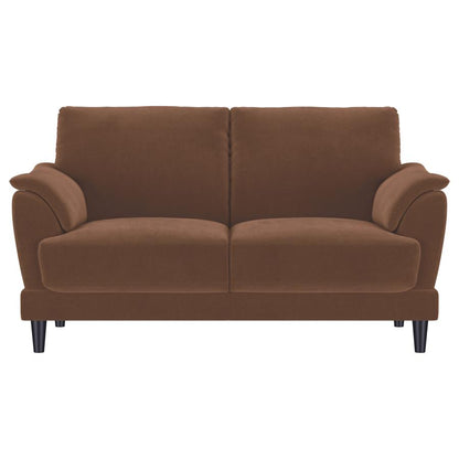 Selma 2 Piece Rust Velvet Upholstered Crescent Arm Sofa Set