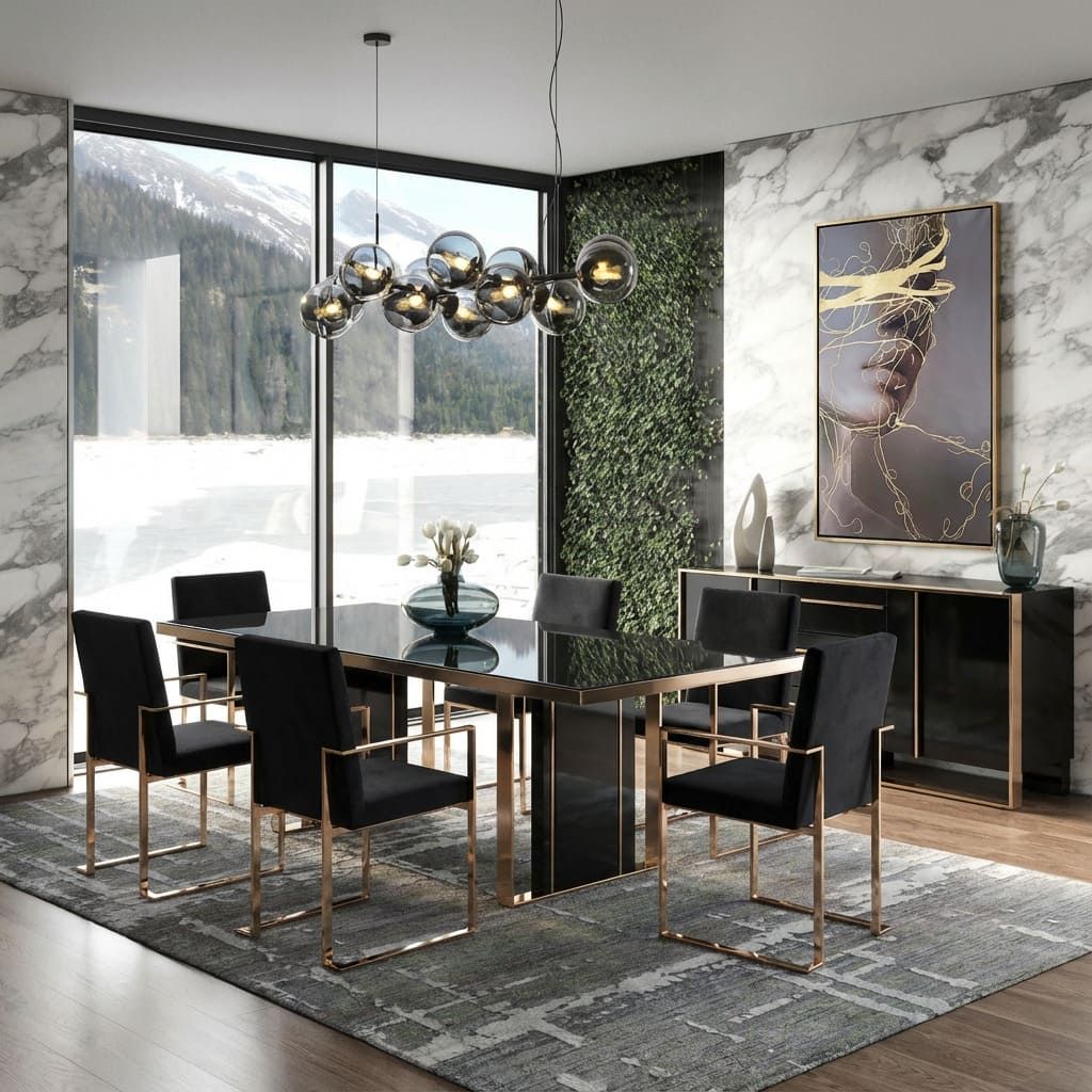 Cartier Black and Rose Gold Dining Table