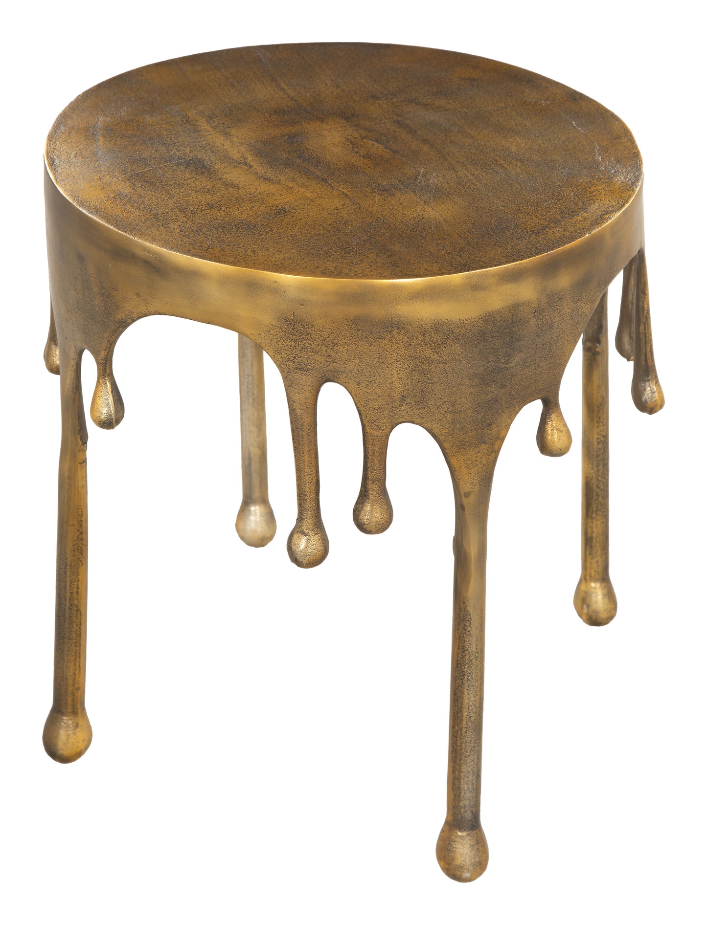 Drip Side Table Antique Brass