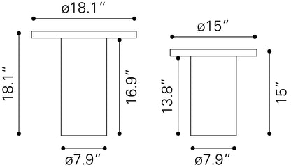 Fenith Accent Table Set (2-Piece) - Natural Elegant and Versatile Accent Tables for Contemporary Living Spaces