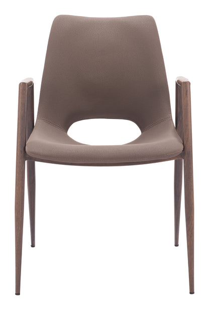Desi Dining Chair Set of 2 - Chic Brown & Walnut Design for Modern Dining Rooms and Spaces