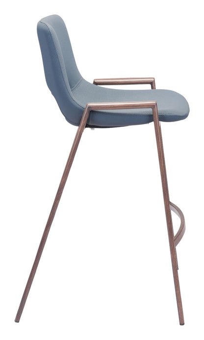 Desi Counter Stool (Set of 2) Azure Gray & Walnut