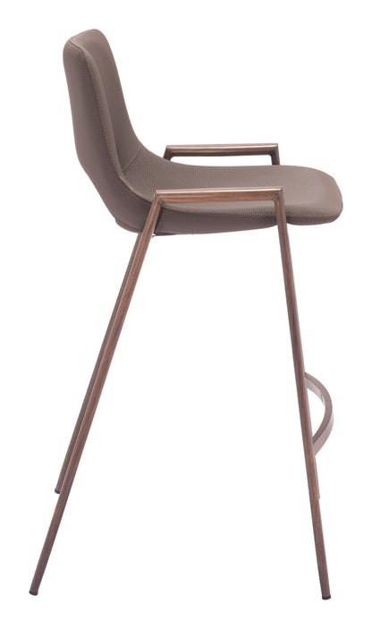 Desi Counter Stool Set of 2 - Sophisticated Brown & Walnut Design for Modern Kitchens and Dining Spaces