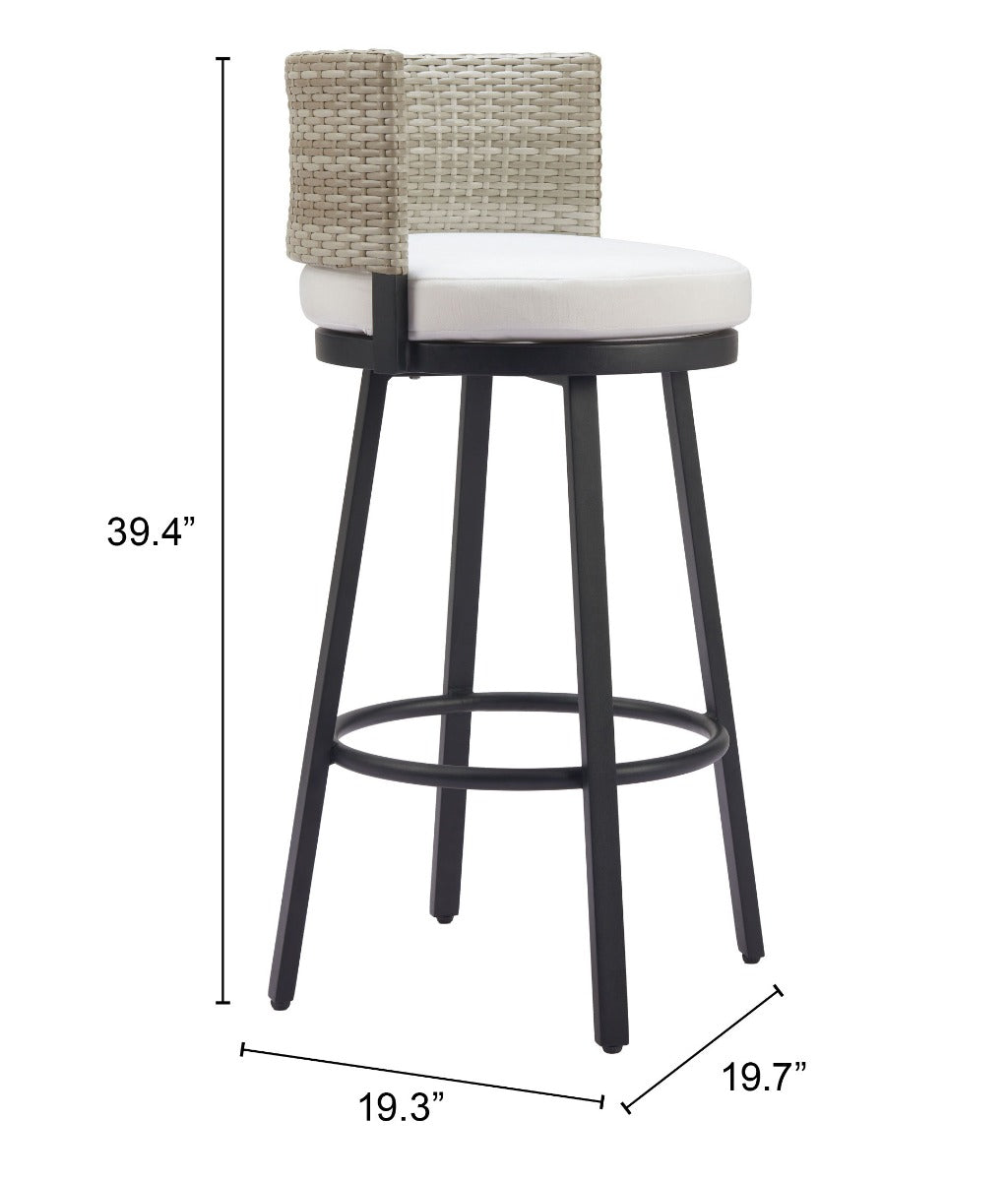 Midnight Wave Barstool White - Sleek & Modern Barstool with a Crisp White Finish and Unique Wave Design