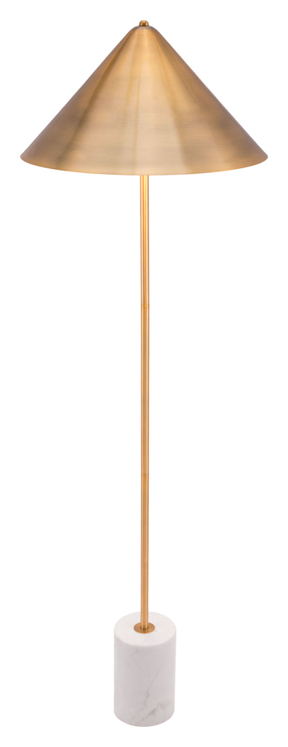 Bianca Floor Lamp Brass & White