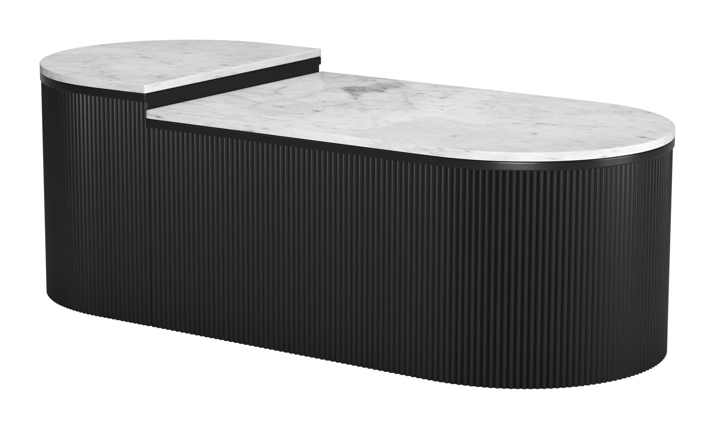 Ormara Coffee Table Set (2-Piece) - White & Black Sleek and Modern Coffee Tables for Contemporary Living Spaces