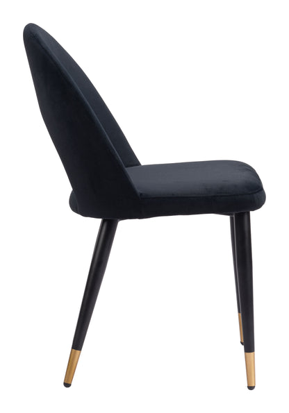 Menlo Dining Chair Set of 2 - Black Stylish and Sleek Upholstered Chairs for Modern Dining Rooms
