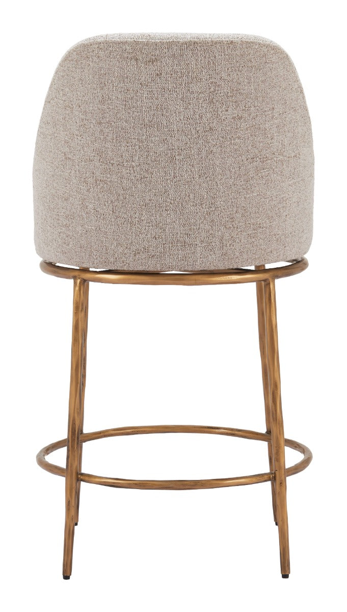 Nordhavn Swivel Counter Stool Beige & Gold