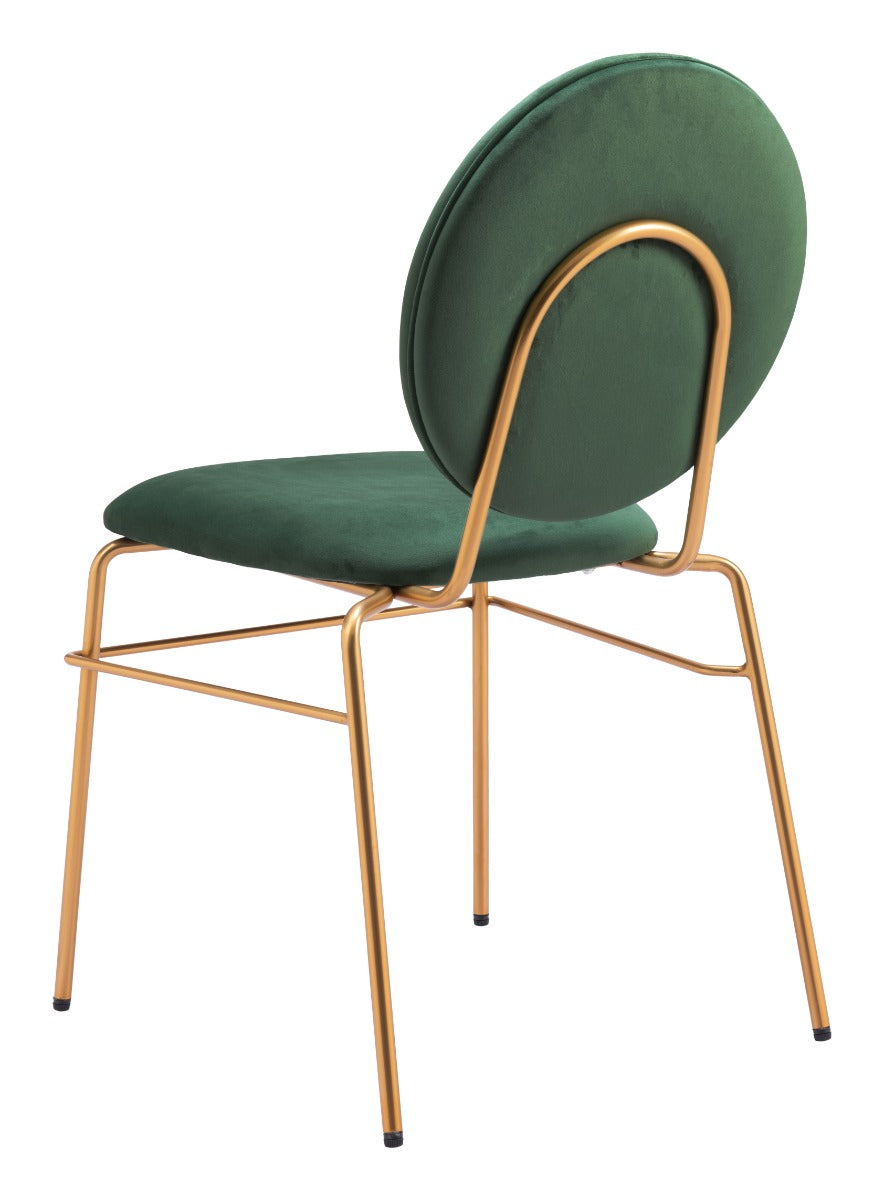 Odessa Dining Chair Set of 2 - Elegant Green & Gold Design for Stylish Dining Spaces