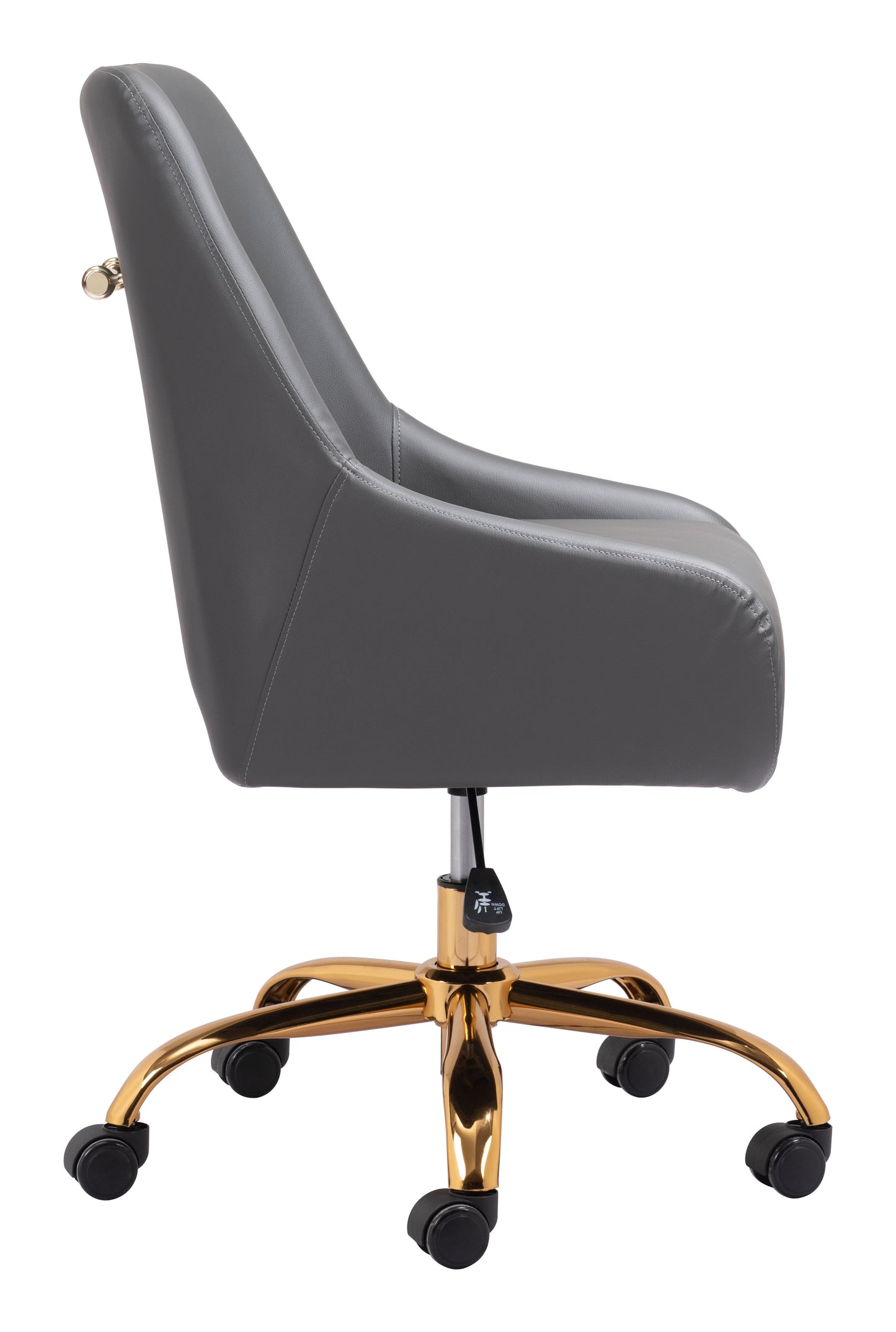 Madelaine Office Chair Gray & Gold