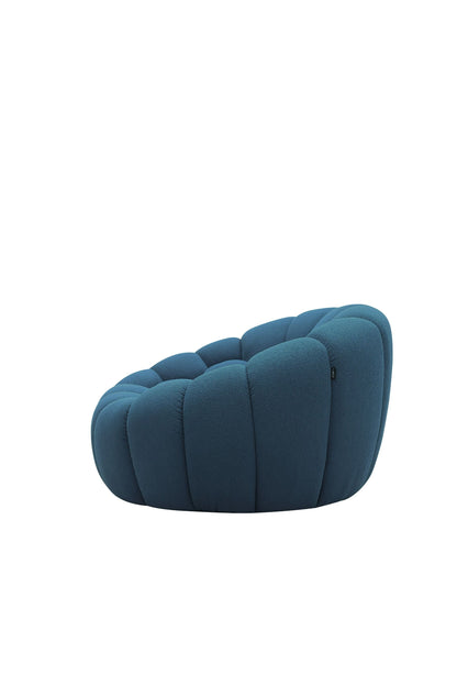 Divani Casa Yolonda Modern Curved Chair – Dark Teal Fabric Accent Lounge Chair